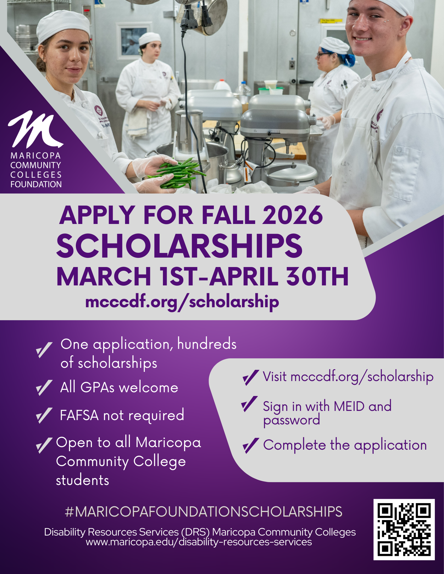 Maricopa Foundation Scholarship Application Flyer 2026