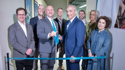 CGCC and Gulfstream leaders cut the ribbon for the Aviation Landing Zone