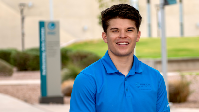 Joe Abeita wearing a blue City of Chandler polo shirt