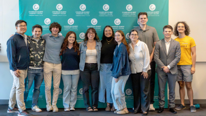 City of Chandler interns pose in front of a CGCC backdrop