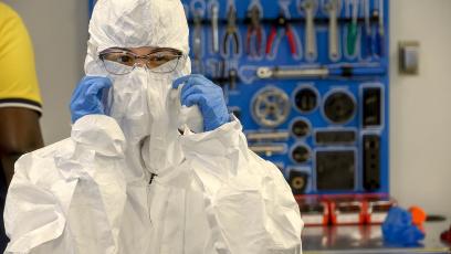 Semiconductor technicians wear "bunny suits" to minimize contaminants.