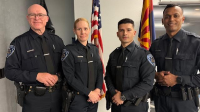 The four members of CGCC's 2025 LETA cohort posing in uniform