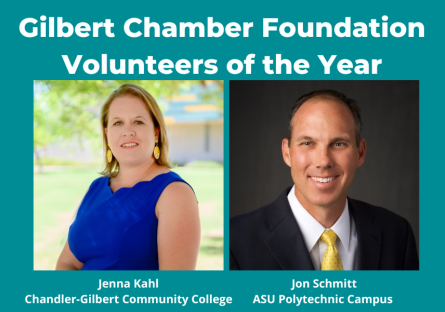 Jenna Kahl of Chandler-Gilbert Community College and Jon Schmitt of the Arizona State University Polytechnic