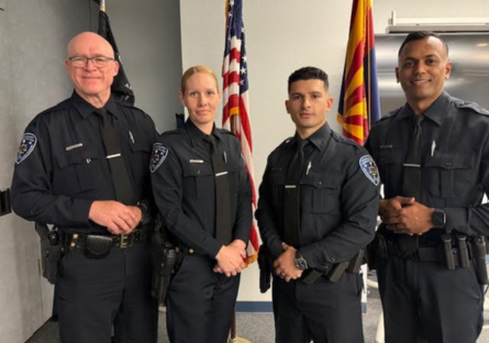 The four members of CGCC's 2025 LETA cohort posing in uniform