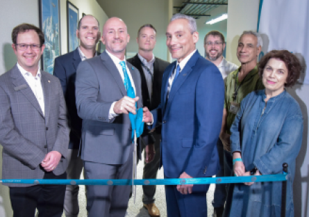 CGCC and Gulfstream leaders cut the ribbon for the Aviation Landing Zone