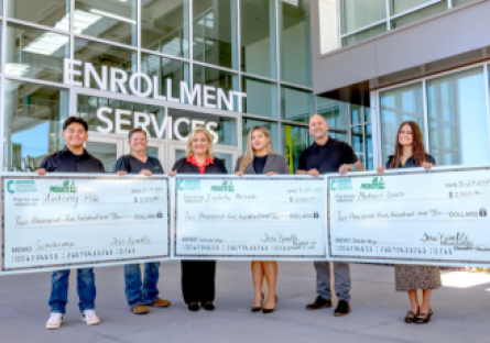Chandler-Gilbert Community College students Anthony Pile, Isabella Mercado and Madison Lewis each received a $2,500 scholarship from the Chandler Chamber of Commerce and Air Products and Chemicals.