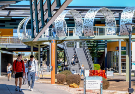 Students walking on CGCC's Pecos campus