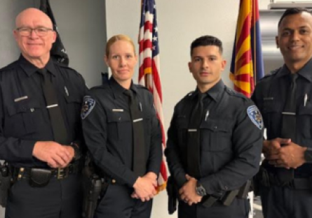 The four members of CGCC's 2025 LETA cohort posing in uniform
